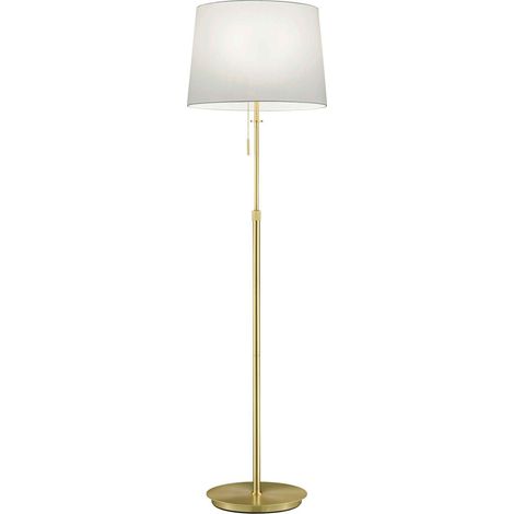Lampada da terra 3 luci, metallo, ottone satinato e bianco, H 180 cm, Lyon (1/5)