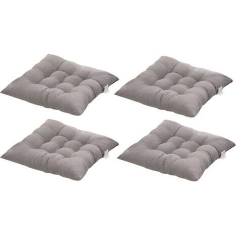 4 Coussins de Chaises Carrés 40x40 Coussins de Siège Décoration Maison Coussin Mat Matelassée,Confortable et coloré - Idéal pour intérieur et extérieur (4 Gris) NPTERBL (1/5)