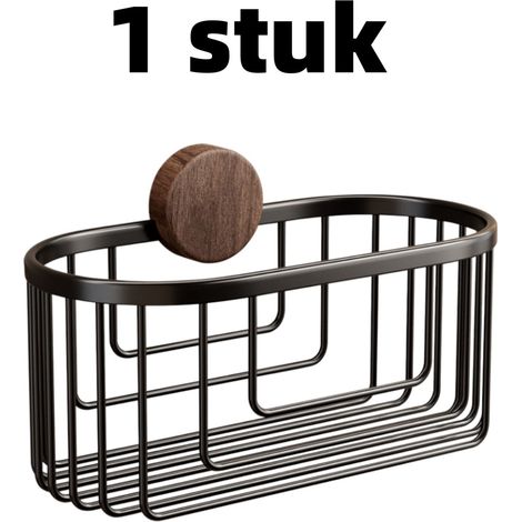 Étagère murale de rangement pour gingembre et ail avec panier multifonctionnel et espace pour épices adaptée à la cuisine dimensions 25 x 14,5 x 12,5 cm couleur noire 1 pièce (1/5)