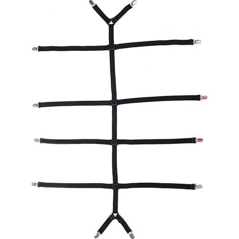 Attache Drap Housse,Tendeur Drap Housse Élastique Parfait pour DrapHousse et Drap Plat Draps de Lit, Matelas, Canapé Coussin, Nappes (Noir) (1/5)