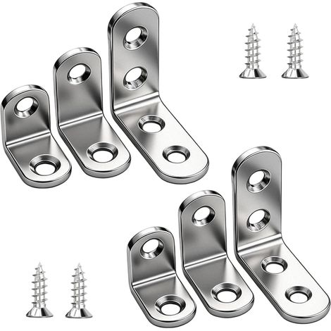10 Pièces 30x30x16mm Équerres d'Angle Argentées en L avec Vis (1/5)