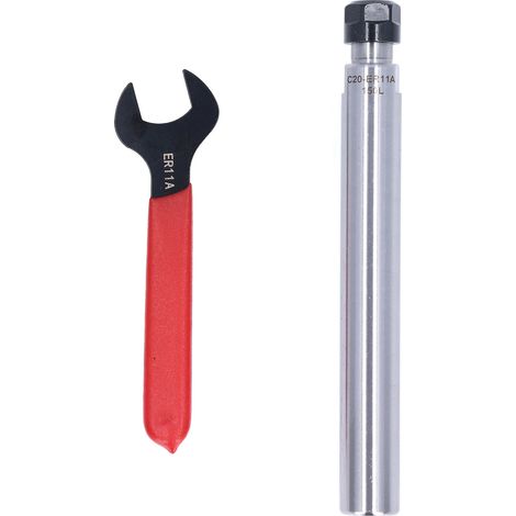 Lot de 2 tiges de rallonge pour défonceuse C20, mandrin droit C20‑ER11A‑150L, longueur 150mm, avec clé, kit d'outillage professionnel. (1/5)