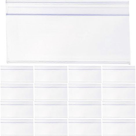 Packung mit 25 transparenten Etikettenhaltern für Supermarktregale und Preisauszeichnungen im Einzelhandel – 8 x 4 cm – Transparent (1/3)