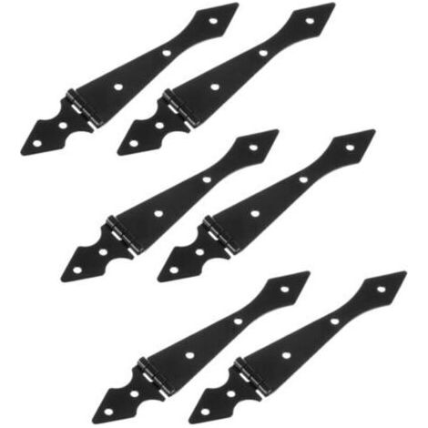 Charnières À Bande 6Pcs, modèle 5.7 Inch, T en Fer Noir pour Portails Lourds et Portes D'Abri (1/4)