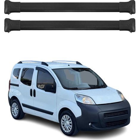 OMAC Aluminium Dachträger Querträger für Peugeot Bipper 2008-2017 – TÜV / DIN 75302:2019 – Max. 75 kg – 2 Stangen Schwarz (1/5)