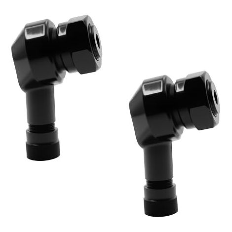 Valve Coudée Moto Aluminium, Motorcycle Angle Valves pour Gonflage, Valve pour Jante Alu Étanche pour Pneus Tubeless Moto Vélo, Noir (1/5)