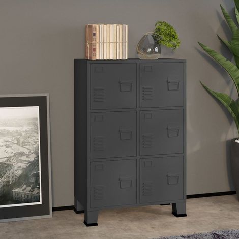 Coffre de rangement,Commode Bac de rangement industriel Anthracite 75x40x115 cm Métal -BV94611 (1/5)
