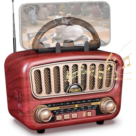 Radio Vintage Bluetooth 5.0 AM/FM/SW Rechargeable 1800 mAh Radio Portable Rechargeable 1800 mAh avec Bluetooth 5.0, Haut-Parleur 5 W Et Lecture USB/TF/AUX pour Maison