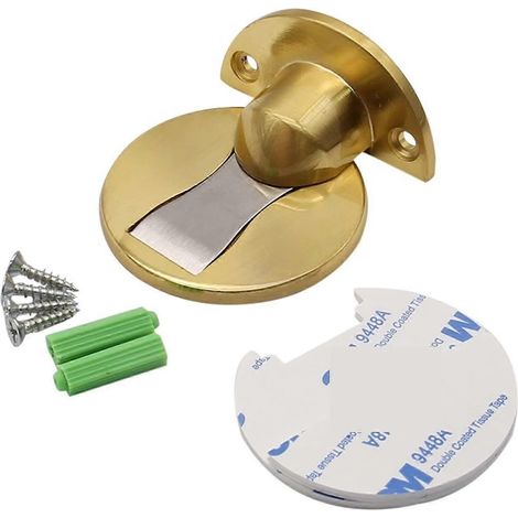 Magnetischer Türstopper aus Edelstahl 304, unsichtbares Bodendesign, gebürstete Goldoberfläche, zum Schutz der Wände und zur Vermeidung von Beschädigungen. (1/5)