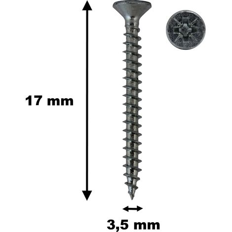 100 Stück Holzschrauben, TF, Stahl verzinkt, 3,5 x 17 mm