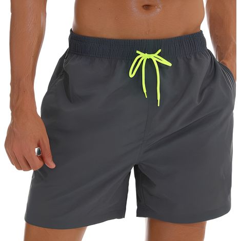 1 short de bain homme, imperméable à séchage rapide, avec poches zippées et doublure en mesh, pour natation et sports aquatiques (1/5)