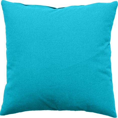 Coussin déhoussable uni en coton Turquoise 60x60 cm