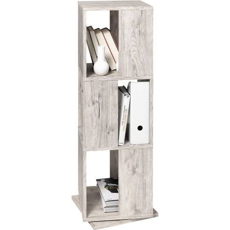 Etagère pivotante 34x34x108 cm chêne grisé - GRASBY (1/4)