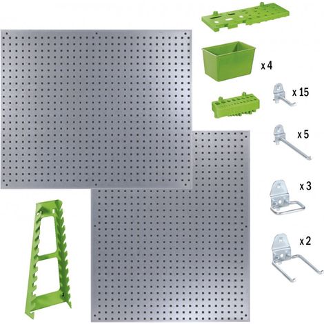 Panel de pared de taller con accesorios 2X558-458MM + accesorios - RIBIMEX - PRPMRKIT34 (1/2)