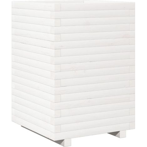 Maison Exclusive - Pflanzkübel Weiß 50x50x72 cm Massivholz Kiefer