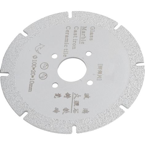 Lame de scie diamantée brasée, disque de coupe pour marbre, disque de polissage et de meulage, outil, argent, 100 x 20 x 10 mm (1/5)
