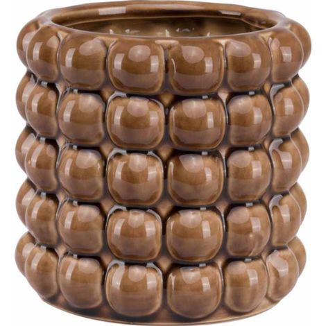 Seville Collection Bubble Vase - Ceramic - L16 x W16 x H15 cm - Caramel