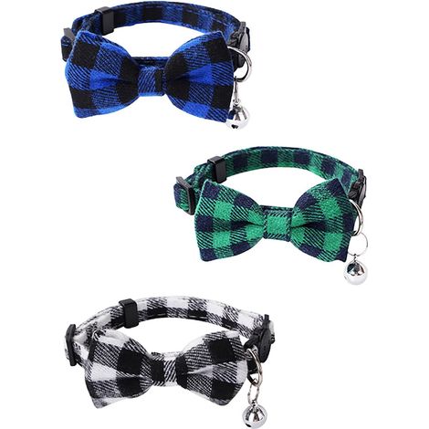 Lot de 3 colliers pour chat avec clochette et fermeture de sécurité (1/5)