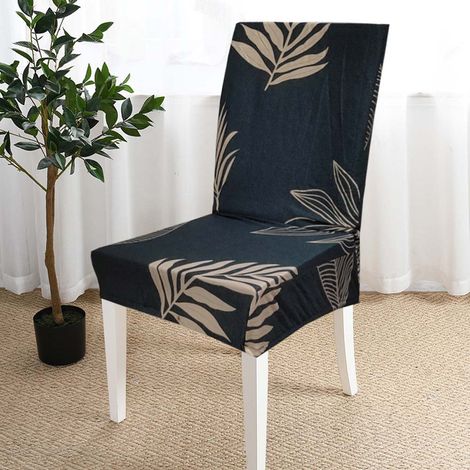 Coprisedie Con Schienale Antimacchia,Vestisedia Elasticizzato Con Stampa Tropicale Blu - 2 Pezzi