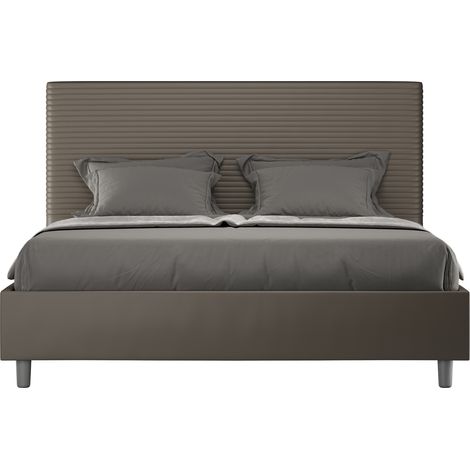 Letto Matrimoniale 160x190 cm con Rete Focus Cappuccino (1/5)