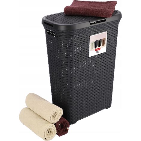 Cesto para la ropa sucia Curve 40 L gris oscuro (1/5)