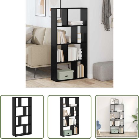 vidaXL Meuble de bureau - Bibliothèque Chêne noir 70 x 20 x 102.5 cm Bois d'ingénierie (1/5)