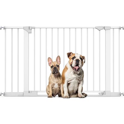 Bettacare SafeStep Dog Gate, White, 138cm - 145cm, Extra Low Walkthough, 81cm Extra Wide Doorway, Extra Wide Pet Gate