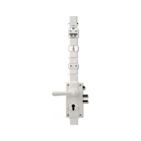 Mul-T-Lock – Serrure multipoints 3 points réversible – Coffre métallique blanc – Entraxe 50mm – Pênes tubulaires pour sécurité renforcée (1/4)