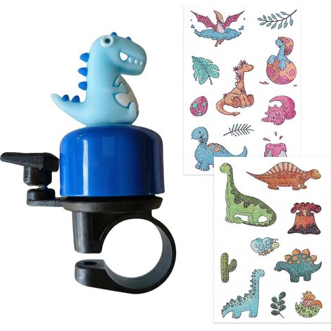 Dinosaurier-Fahrradklingel – 1 Stück – Metall – Lauter Klang – Fahrrad, Roller, Laufrad – Blau (1/5)