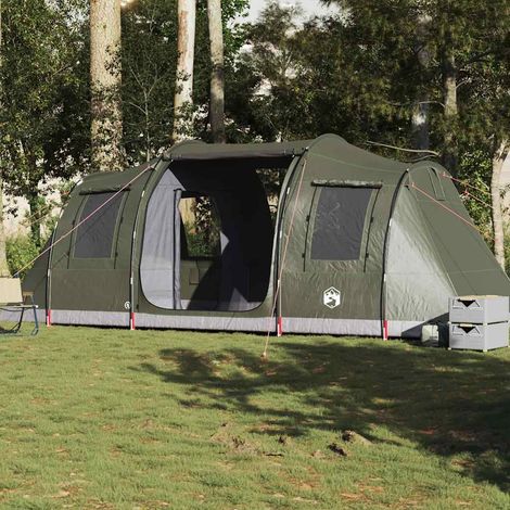 vidaXL Camping Tent Tunnel 4-Person Olive Green Waterproof (1/5)