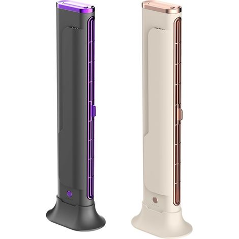 Set mit 2 leisen, USB-aufladbaren, klingenlosen Tischventilatoren mit 3 Geschwindigkeitsstufen, Monitorhalterung, kompakt für Zuhause und Büro (1/4)