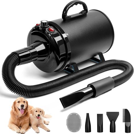 High-speed dog hair dryer 5.2HP / 3800W Professional dog grooming blower hair dryer,  pet dryers with adjustable temperature and speed (1/5)