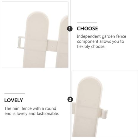 Bordures de Jardin en Plastique Blanc, Clôtures Décoratives (1/2)