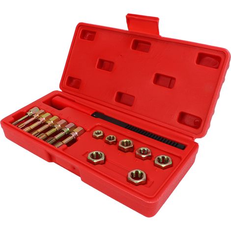 Kit de 15 tarauds métriques en acier au carbone pour le retaraudage et la réparation de filetages (1/5)