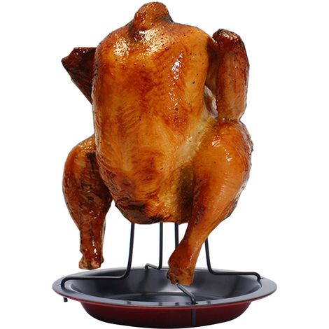 Grille de cuisson en acier au carbone pour canard, support de rôtissage antiadhésif, ustensiles de barbecue pour cuisine extérieure (1/4)