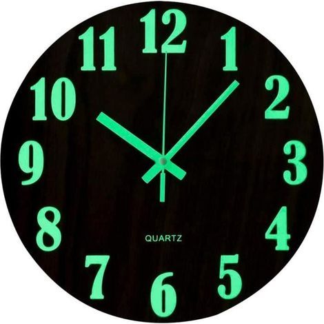 Topkey Wall Clock - 12 Inch - Wooden Design - Silent - Illuminated (1/4)