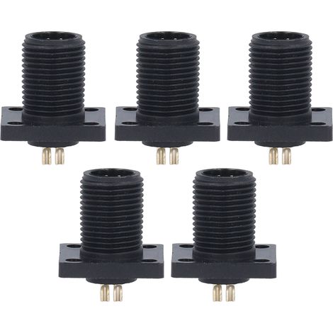 Connecteur d'aviation de Type broche à bride carrée à filetage E7, câble électrique PA66 à souder à 4 cœurs IP67, 5 pièces
