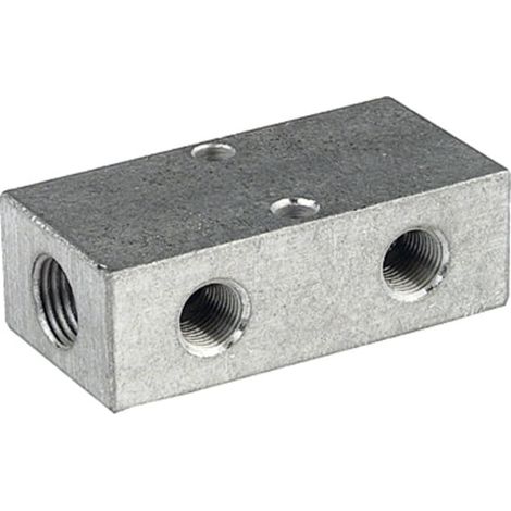 Riegler Verteilerleiste, Abgänge beidseitig, 2 x 3/8, 2 + 2 x 1/4, Alu (1/4)