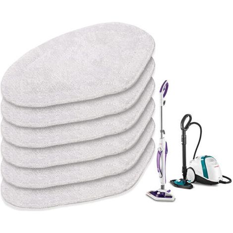 (6pcs)Tampons de rechange réutilisables en microfibre compatibles avec les tampons de recharge lavables pour nettoyeur vapeur POLTI Vaporetto Smart 40 Smart 35