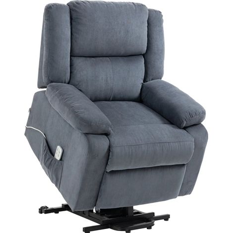 Poltrona relax elettrica alzapersona reclinabile con telecomando, grigia, 92x93x105 cm (1/5)