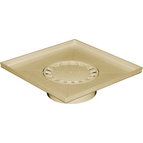 Receveur PVC siphonné sortie Ø90-100-110 FIRST 400x400 - Sable (1/4)