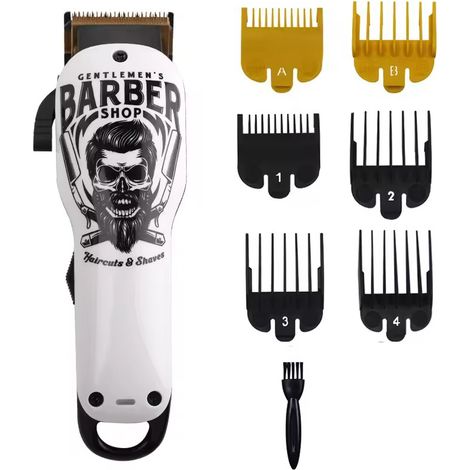 Tondeuse à cheveux pour hommes, tondeuse à cheveux professionnelle pour hommes, lames en céramique titane, 6 peignes (1/4)