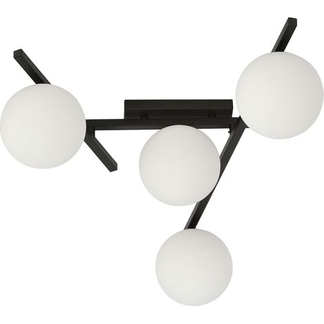 Emibig plafoniera SMART 4 luci E14 nero/opal metallo (1/5)