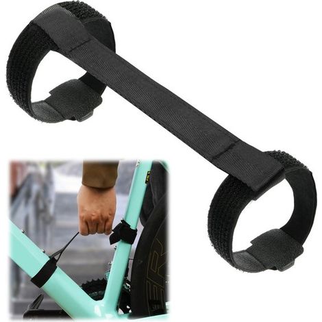 Correa de hombro portátil de nailon de alta resistencia para bicicleta, asa multifuncional para cuadro/manillar, para bicicletas de carretera. (1/5)