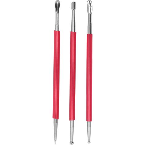 Lot de 3 outils de modelage pour l'artisanat du cuir en acier inoxydable pour le bricolage du cuir (1/4)