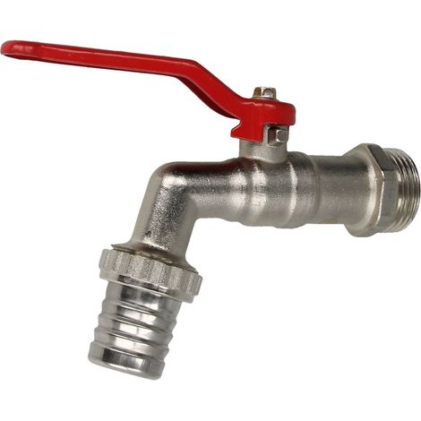 Robinet double service 1 laiton nickelé, avec raccorde flexible