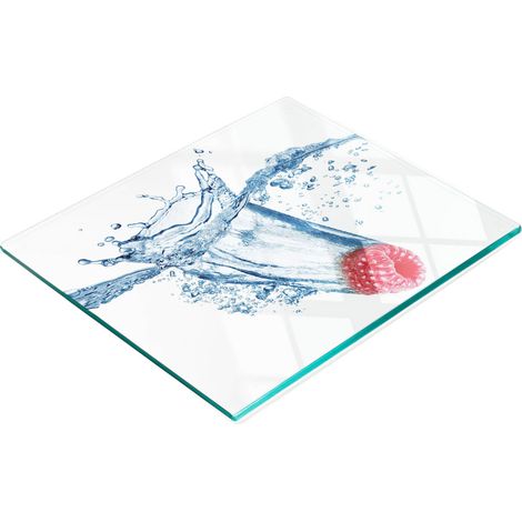 Planche décorative multifonctionnelle de cuisine en verre trempé framboise 60 x 52 cm (1/5)