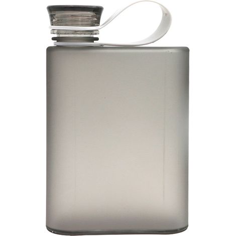 Gourde plate, étanche et fine, idéale pour les sports de plein air, le fitness, le camping et la randonnée. Format poche pour sac à main. (1/5)