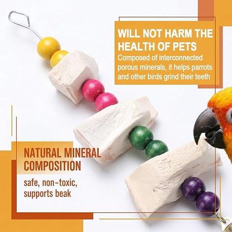 Pierre Calcium Oiseaux Jouets Minéral Jouet Jouets pour Oiseaux pour Perroquets pour Perroquets Hamsters Chinchillas et Lapins (1/4)