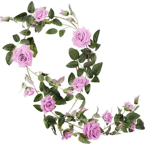 Rodeo-Kunstrosengirlande, 1,8 m lange künstliche Rosenranke zum Aufhängen für Hochzeiten-Pink 10cm (1/5)